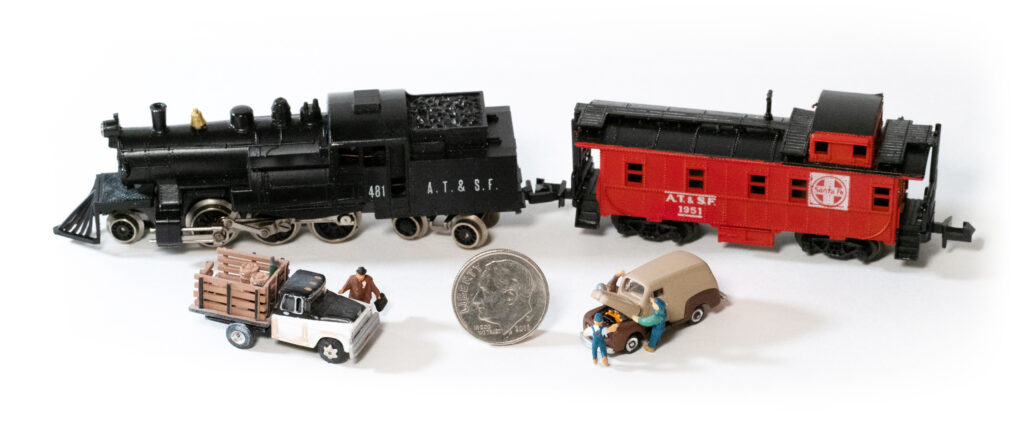 N scale size compared to a dime.